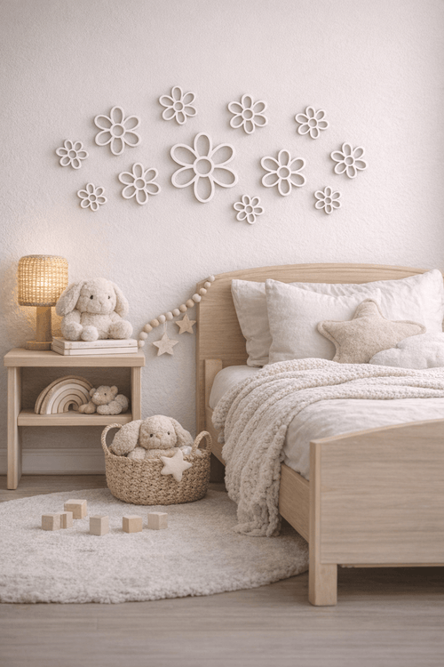 3D Blumen Wanddeko Set – Moderne Kinderzimmer Deko aus PLA - MelMadeStudio