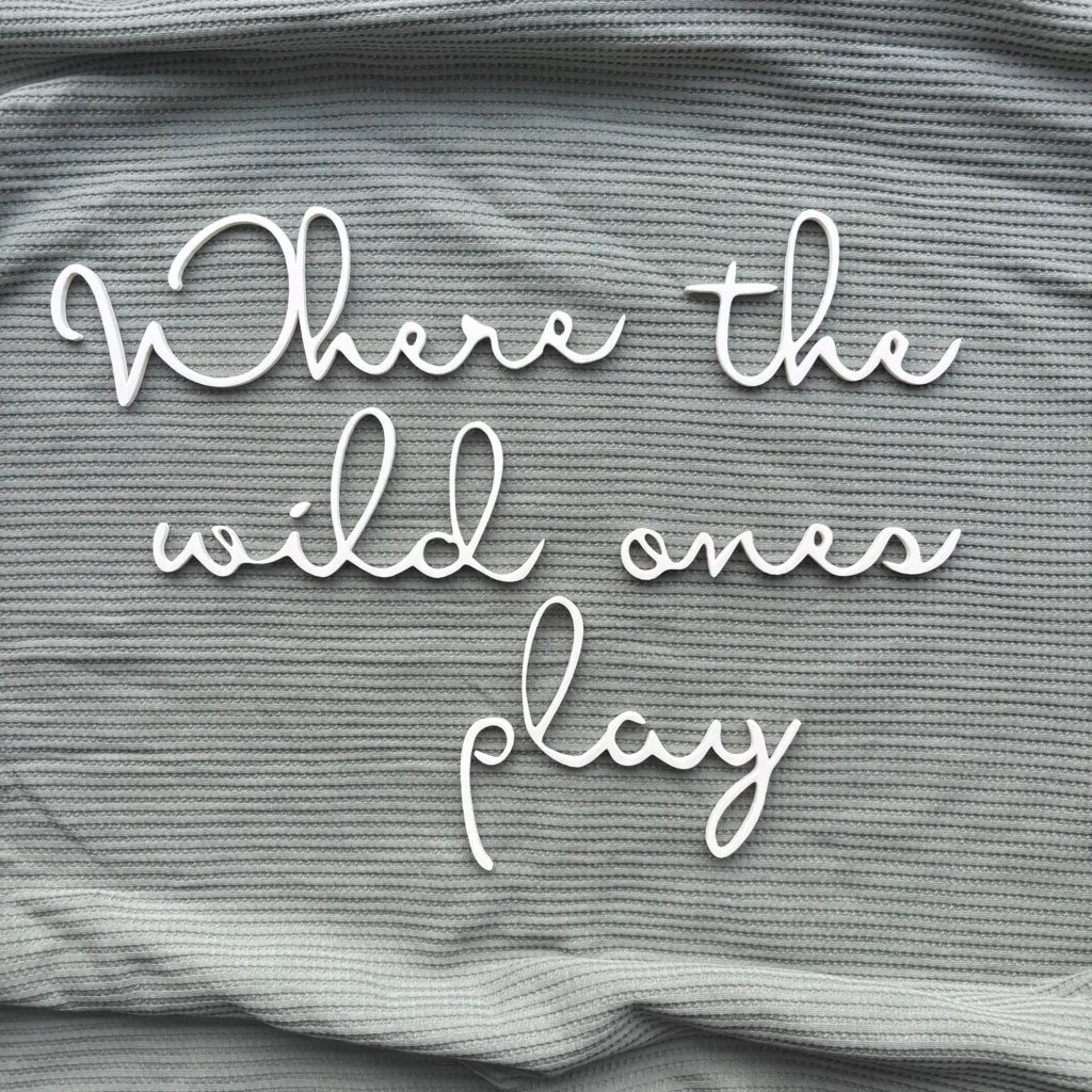 3D Kinderzimmer Deko: Schriftzug 'Where the Wild Ones Play' - MelMadeStudio