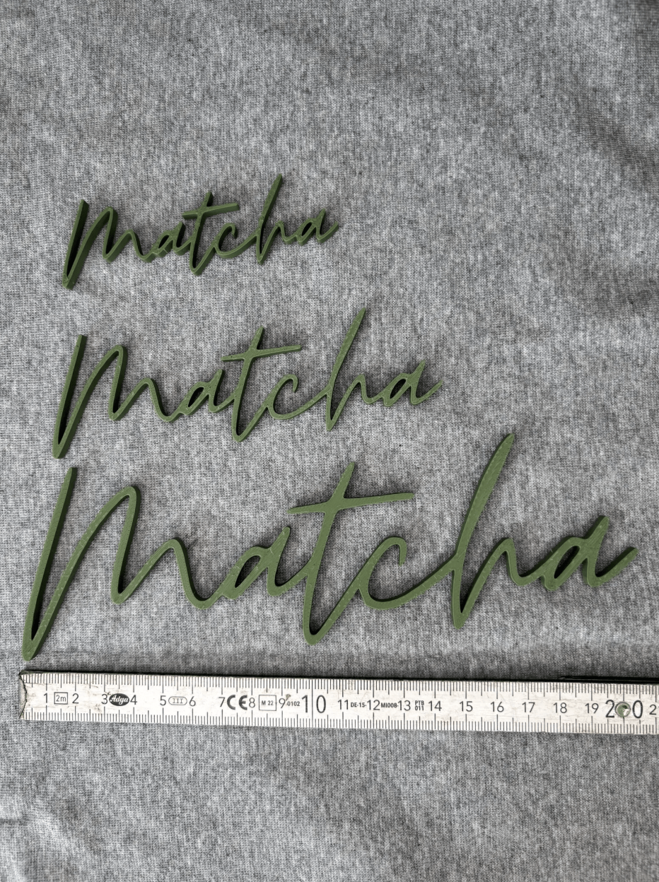 3D Schriftzug „You Matcha My Vibe“ – Dekoschild - MelMadeStudio