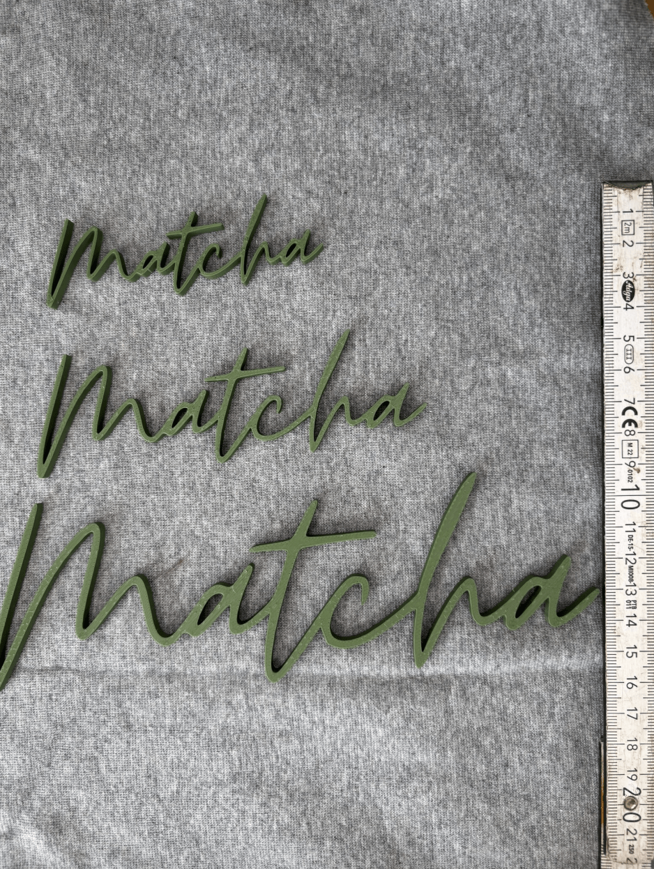 3D Schriftzug „You Matcha My Vibe“ – Dekoschild - MelMadeStudio