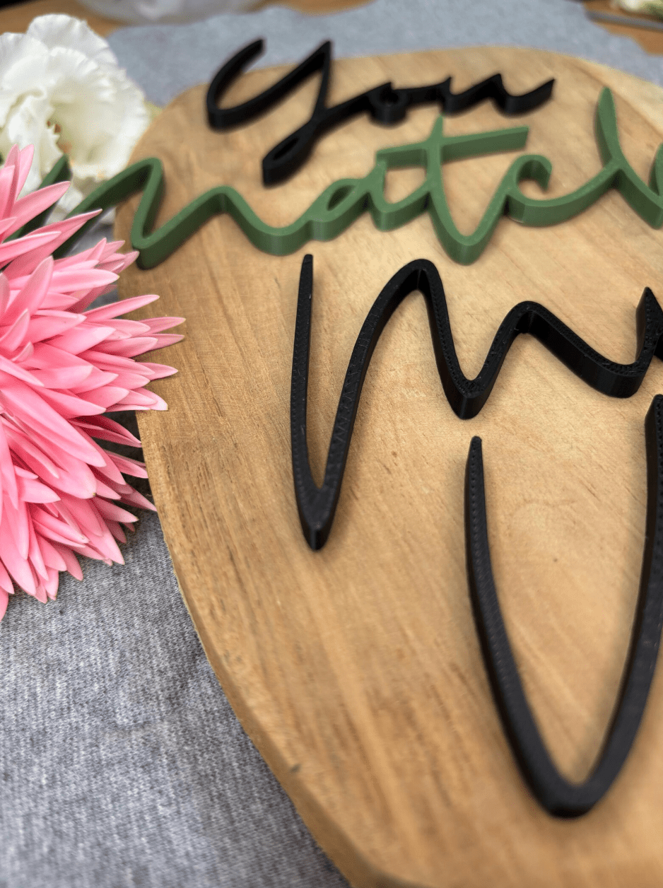 3D Schriftzug „You Matcha My Vibe“ – Dekoschild - MelMadeStudio