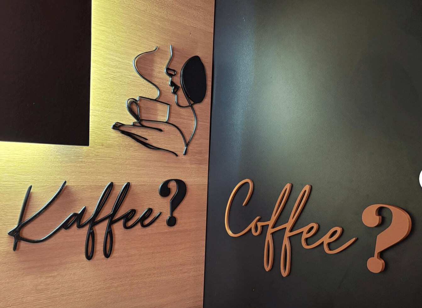 „Kaffee? / Coffee?“ – Moderne Schriftzug Deko für Küche, Café & Bar. - MelMadeStudio