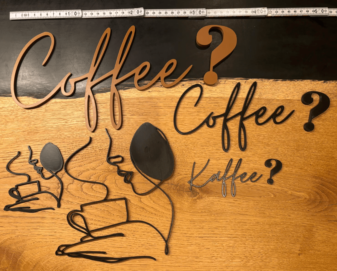 „Kaffee? / Coffee?“ – Moderne Schriftzug Deko für Küche, Café & Bar. - MelMadeStudio