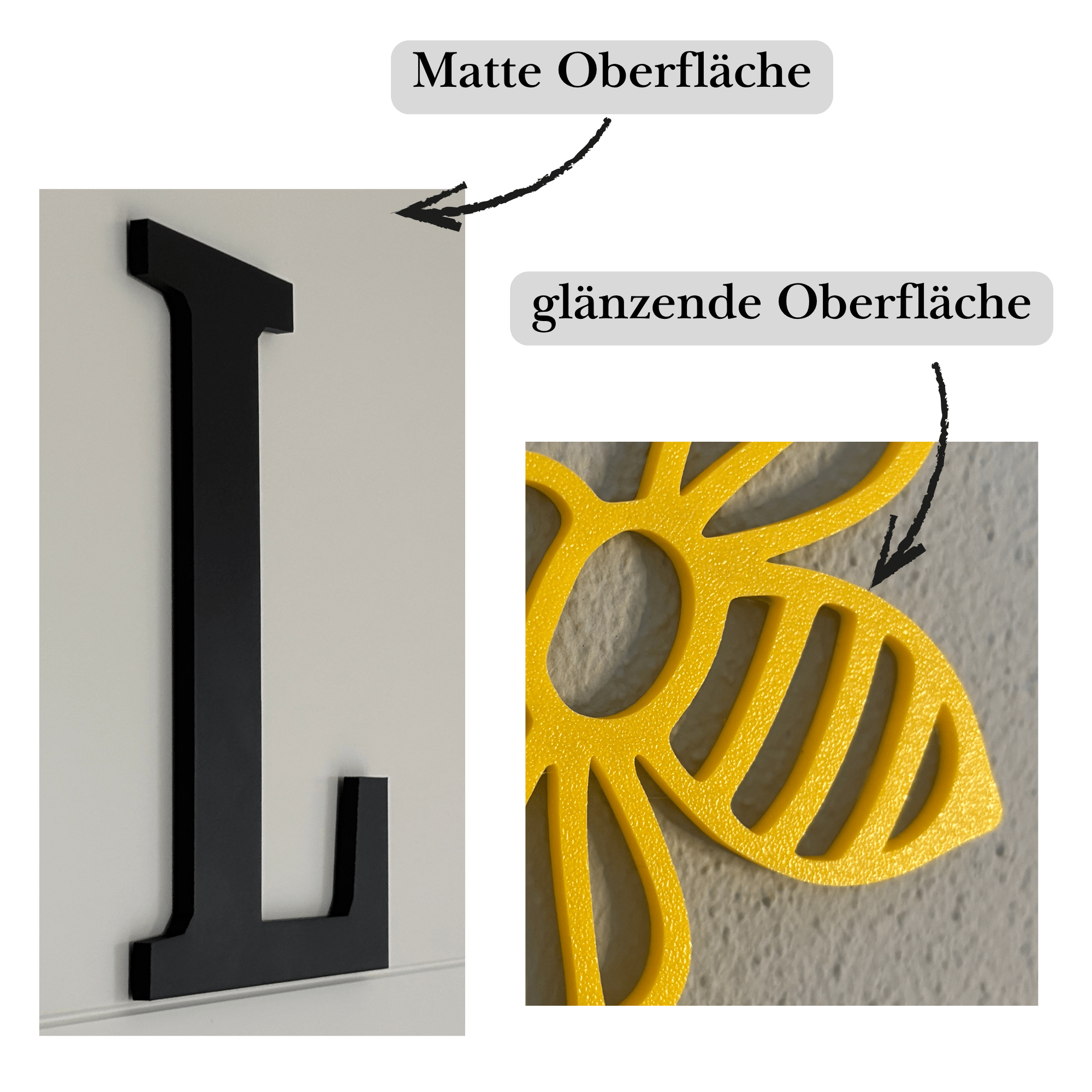 Personalisierte 3D - Schriftzüge – Dein Wunschtext als 3D - Deko, gelb/grün Töne - MelMadeStudio