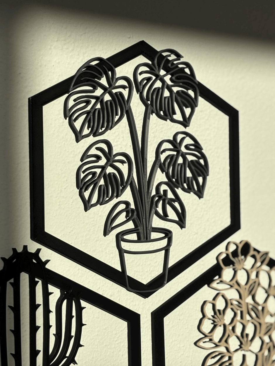 Pflanzen Wanddeko Set – Moderne 3D Wandbilder - MelMadeStudio