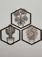 Pflanzen Wanddeko Set – Moderne 3D Wandbilder - MelMadeStudio