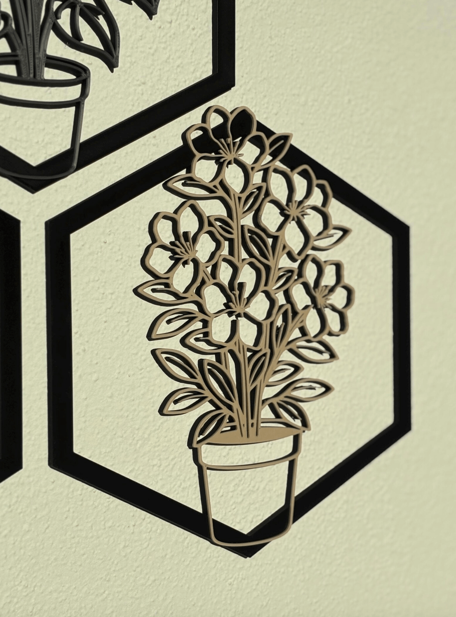 Pflanzen Wanddeko Set – Moderne 3D Wandbilder - MelMadeStudio