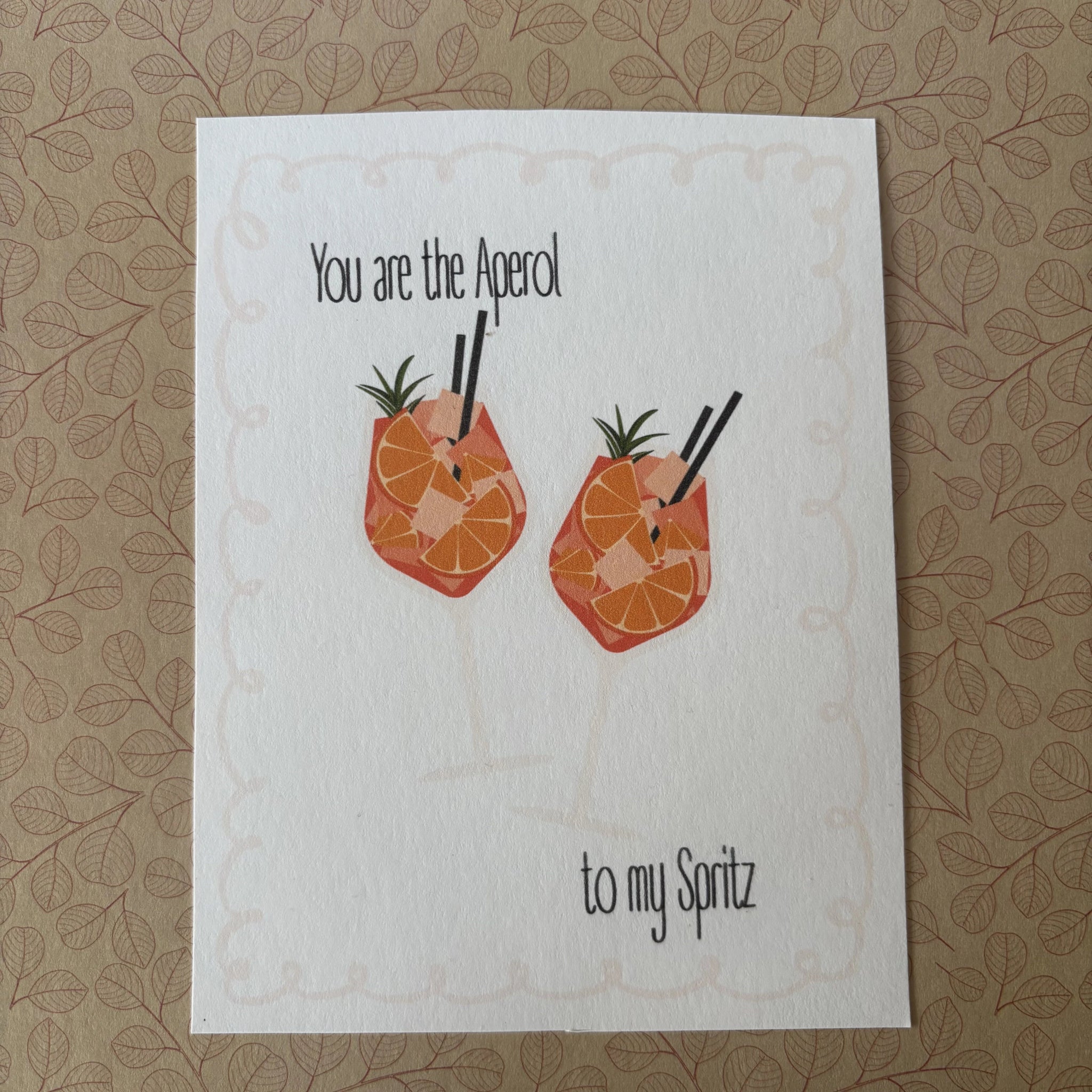 „You are the Aperol to my Spritz“ – Postkarte für besondere Menschen - MelMadeStudio